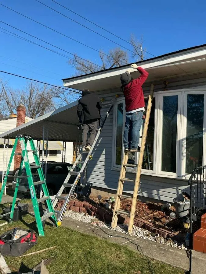 Restoration crew performing exterior repair in Emmett